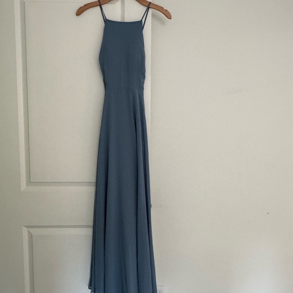 NEW Lulus women’s Mythical Kind of Love Slate Blue Maxi sleeveless Dress SMALL - Picture 6 of 12